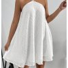 41PILShQQVL.jpg Women's Summer Mini Dress Sleeveless Tie Back Halter Flowy Short Dress