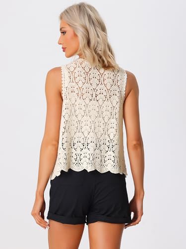 41QNg6Px-zL.jpg Women's Floral Crochet Hollow Out Sleeveless Open Front Boho Vest Cardigan