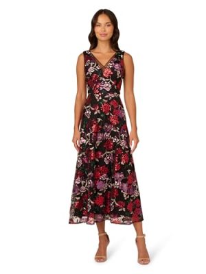 41TY0kYBb1L.jpg Women's Floral Sequin Ankle Dress