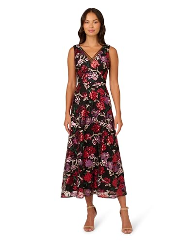 41TY0kYBb1L.jpg Women's Floral Sequin Ankle Dress