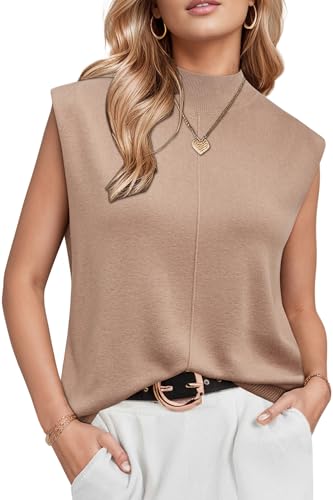 41UR6B2H6AL.jpg Women's Wool Blend Mock Neck Sweaters Vest Business Casual Trendy Tops Fall Outfits 2025