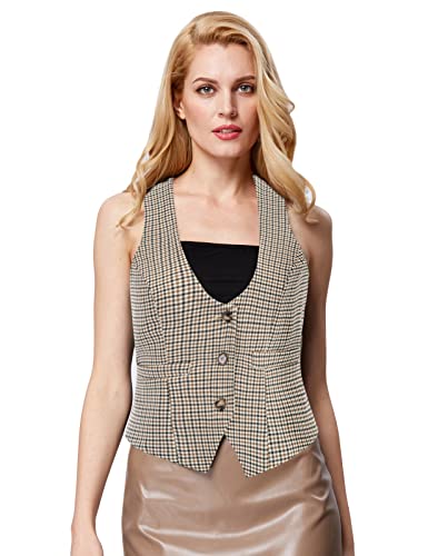 41UcZstf00L.jpg Womens Vest Top 2025 Trendy Academia Steampunk Waistcoat Racerback Vest Blazer??Runs Small, Suggest Size Up