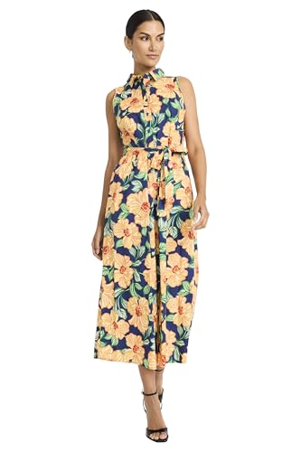 41Utd7M-Z7L.jpg Women's Button Front Sleeveless Midi Length Belted Pockets-Collared Neck-Summer Wedding Guest Dress