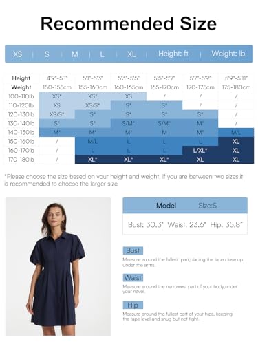 Women's Short Puff Sleeve Shirt Dress Button Down Pleated Mini Dress Summer Casual Short Dresses