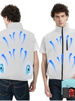 41VoDLKQlL.jpg Cooling Vest Jacket with 2 Fans - Men and Women 21V Air Conditioner Lightweight Vests, With 20000mAh Battery