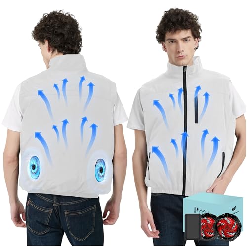 Cooling Vest Jacket with 2 Fans - Men and Women 21V Air Conditioner Lightweight Vests, With 20000mAh Battery