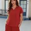 2 Piece Sets for Women Summer Lounge Sets Short Sleeve Sweatsuit V-neck Tops and Drawstring Shorts Outfits Tracksuit