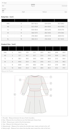 Shirt Dress for Women Casual Collar Neck Striped Button Mini Long Sleeve High Waist Cotton-Blend Dress