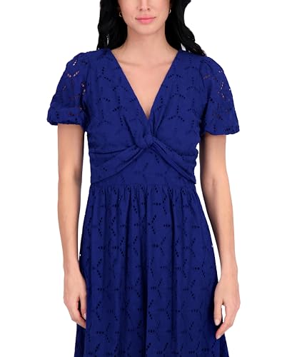 Women's Puff Sleeve V-Neck Tiered Maxi Dress