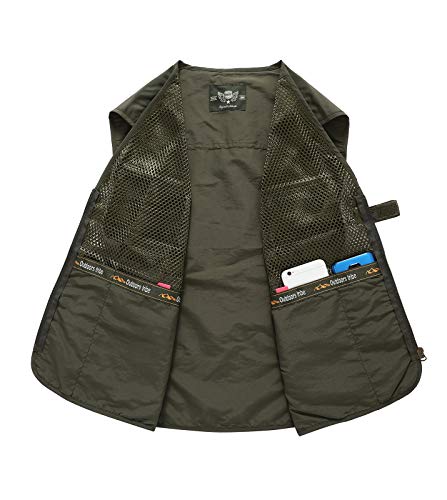 41YY30EMd5L.jpg Outdoor Multi Pocket Vest Summer Casual Mesh Vest Jacket for Fishing Hunting Work Waistcoat