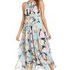 Women's Aqua Bloom Hankie-Hem Maxi Dress