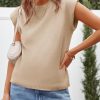 Womens Cap Sleeve Sweater Vest Summer Casual Sleeveless Knit Tank Tops Loose Fit Crew Neck Shirts Pullover