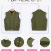 Womens Vests 2025 Fall Outerwear Button-Down Lapel Collar Elastic Hem Sleeveless Jacket Cargo Vest