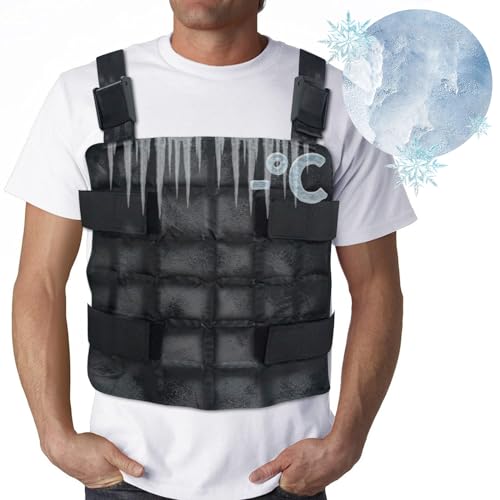 Ice Cooling Vest Neck Cooler for Hot Weather, Reusable Ice Pack Vest with Adjustable Straps, Cold Ice Jacket for Men & Women