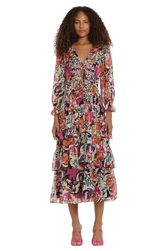 41abwQN8UL.jpg Women's V-Neck Tiered Skirt Maxi Day Dress Event Party Night Out Guest of