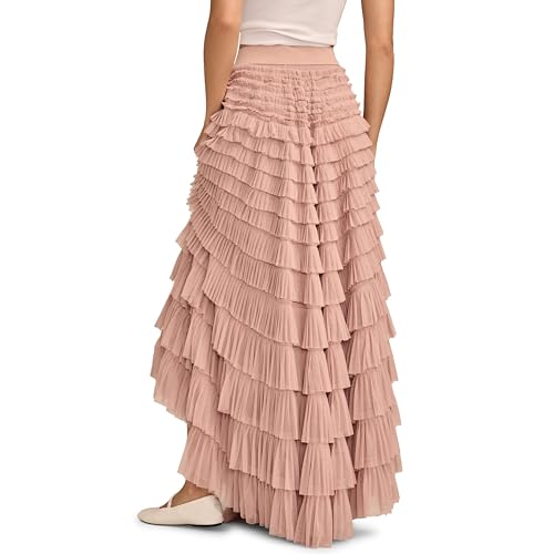 Women's Tulle Ruffle Maxi Skirt