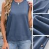 41bT3sHmpyL.jpg Womens Sweater Vest Summer Sleeveless Crewneck Ribbed Knit Side Button Loose Pullover Tank Tops 2025 Fall Outfits