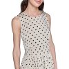 Women's Polka Dot Print Sleeveless Midi Dress