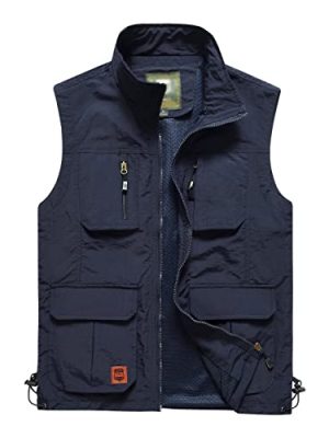 41fDDBGs2RL.jpg Men??s Fishing Vest Outdoor Work Quick-Dry Hunting Zip Reversible Travel Vest Jacket with Multi Pockets