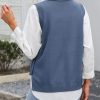 41gTinsUCJL.jpg Womens Sweater Vest Summer Sleeveless Crewneck Ribbed Knit Side Button Loose Pullover Tank Tops 2025 Fall Outfits