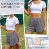 41gptHAEdGL.jpg 3 Pack Women's Waffle Knit Shorts Cotton Drawstring Lounge Summer Comfy Casual Shorts with Pockets