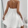 41h45PgaCgL.jpg Women's Summer Mini Dress Sleeveless Tie Back Halter Flowy Short Dress