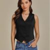 Vest Tops for Women Trendy Fashion Casual Summer Cropped Dressy Suit Vest Button Up Sleeveless Waistcoat Vests