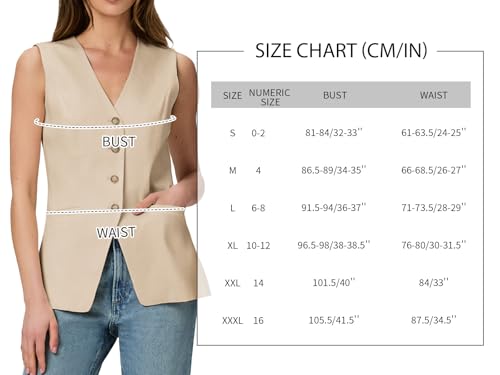 41iOFc48Y7L.jpg 2025 Women's Summer Sleeveless Vest Tops - Lightweight Fully Liend V-Neck Casual Trendy Work Jacket With Pockets