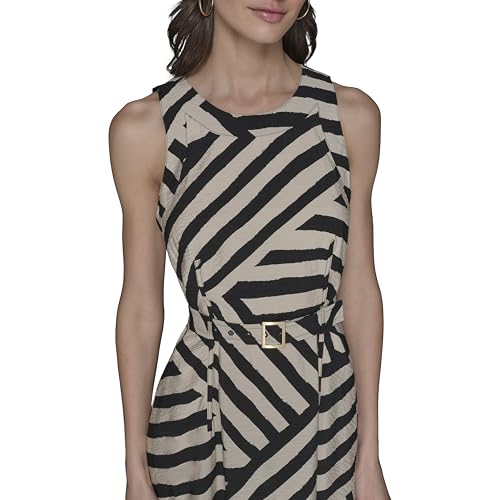 41lubgiZFnL.jpg Women's Lined Belted Sleeveless Midi Dress