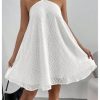 41mOHYaJHvL.jpg Women's Summer Mini Dress Sleeveless Tie Back Halter Flowy Short Dress