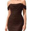 41n1a1W4kfL.jpg Women Sexy Off Shoulder Mini Dress Corset Bodycon Ruched Short Cocktail Party Club Dresses