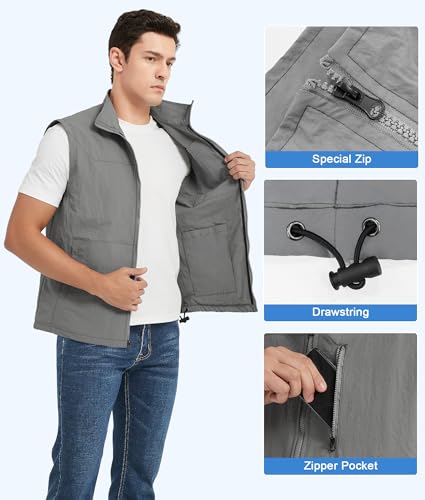 41n2RAWkoML.jpg Cooling Vest for Men Hot Weather Ice Vest with 24pcs Ice Packs Lightweight & Breathable Outdoor Work Everyday Active