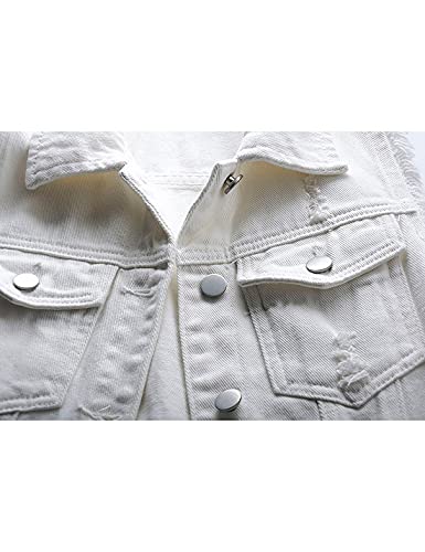 41n4VzQlCyS.jpg Women's Casual Denim Waistcoat Slim Fit Frayed Sleeveless Jacket Ripped Tops with Pockets