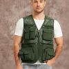 Men's Fishing Vest Utility Lightweight Outdoor Travel Safari Photo Cargo Vest with 16 Pockets