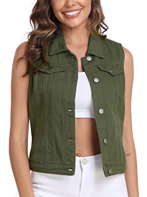Women's Denim Vest, Sleeveless Jean Jacket (XS-XXL)