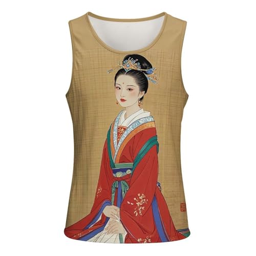 Asian Ladies Mens Tank Tops Summer Beach Tanktop, Sleeveless Gym Workout T-Shirt Breathable Fit Vests