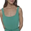 Women's Sleeveless Scoop Neck Rope Belt A-line Maxi Dress