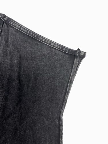 Men's Black Sleeveless Washed Casual Vest Lightweight Muscle Tee for Streetwear Summer OutfitsTank Top