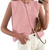 41qEDKFgK3L.jpg Fall Sweater Vest Women 2025 Casual Sleeveless Lightweight Button Down Knit Cardigans Shirts Ribbed Tank Tops