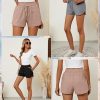 41qNMhVewpL.jpg 3 Pack Women's Waffle Knit Shorts Cotton Drawstring Lounge Summer Comfy Casual Shorts with Pockets