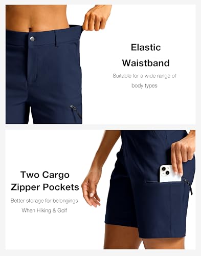 Women's 7" Hiking Cargo Shorts Quick Dry Lightweight Golf Outdoor Work Summer Travel Shorts with Pockets