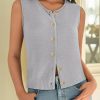 Womens Sweater Vest 2025 Summer Trendy Sleeveless Knit Button Down Tank Tops Casual Cardigan