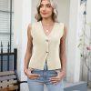 41szhnz9PcL.jpg Sweater Vest Women Vest Tops Button Down Sleeveless Cute Vest 2025 Summer Spring Work Business Casual Outfits