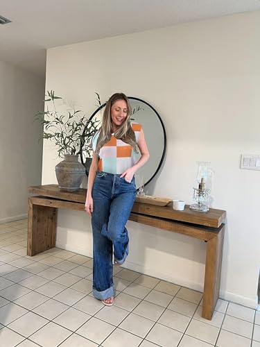 Sweater Vest Women Crew Neck Loose Fit Knit Lightweight T Shirts Pullover Casual Summer Outfits