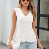 Womens Sweater Vest Tops 2025 Summer Knit V Neck Cardigan Sleeveless Button Textured Business Casual Outfits