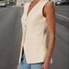 41unYTqrqiL.jpg 2025 Women's Summer Sleeveless Vest Tops - Lightweight Fully Liend V-Neck Casual Trendy Work Jacket With Pockets