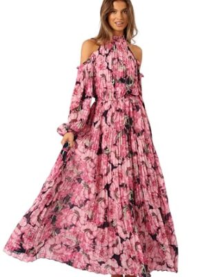 41uoBZTNCKL.jpg Women's Hilary Pleated Maxi Dress