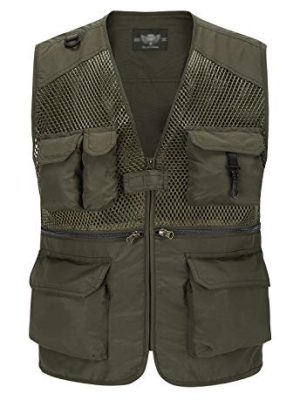 41vKEEbjiyL.jpg Outdoor Multi Pocket Vest Summer Casual Mesh Vest Jacket for Fishing Hunting Work Waistcoat