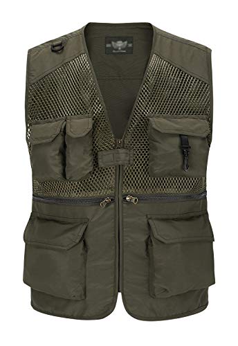 41vKEEbjiyL.jpg Outdoor Multi Pocket Vest Summer Casual Mesh Vest Jacket for Fishing Hunting Work Waistcoat