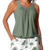 41vL-kaEZNL.jpg Blouson Women??s Tankini Swimsuits with Shorts Tummy Control Bathing Suits Side Pockets 2025